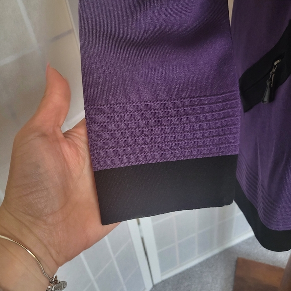 MISOOK Vintage Cardigan Sweater Purple Black Large - Picture 5 of 9